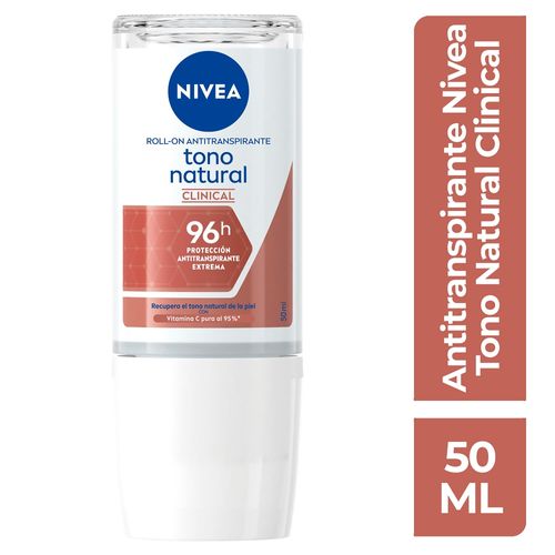 Desodorante Nivea Aclarante Clinical Tono Natural Roll On - 50ml