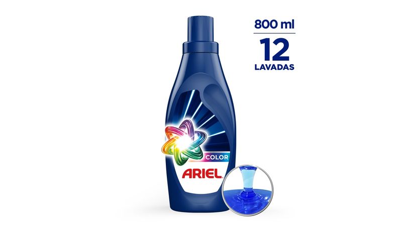 Detergente Ariel Liquido Color Remueve Manchas y Cuida el color 12 lavadas  800ml