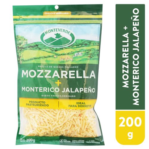 Queso Mozarella Jalapeno Monterico 200g