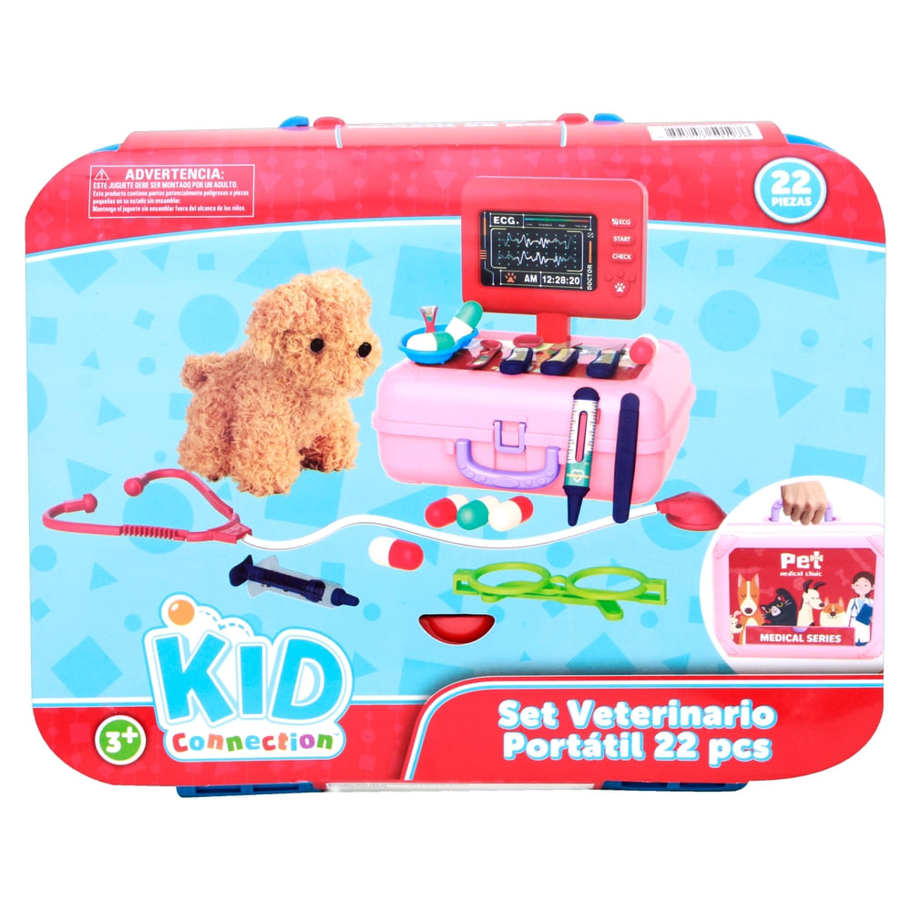 Juego veterinario Kid Connection portatil 22 pzas