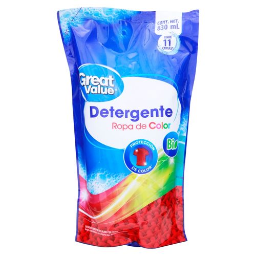 Detergente Líquido Marca Great Value Para Ropa Blanca Y Color Doypack - 830 ml