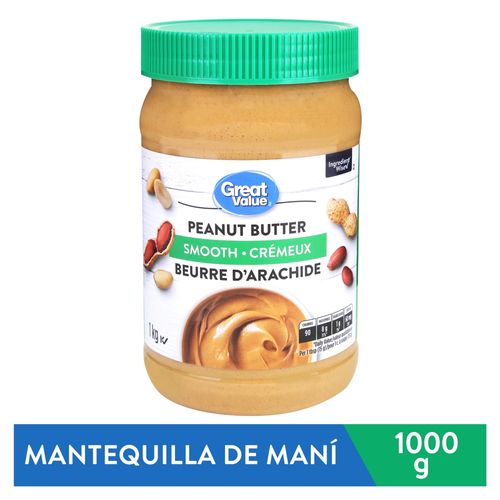 Mantequilla de Maní, Cremosa Natural – Great Value 1000 gramos