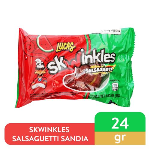 Dulce enchilado Lucas Skwinkles salsagheti sandía - 24 g