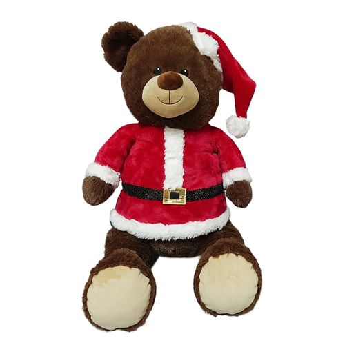 Peluche Oso Cafe Traje Navidad 77Cm