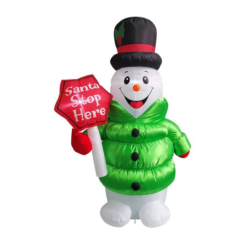 Inflable muñeco de nieve Holiday Time navideño -183 cm