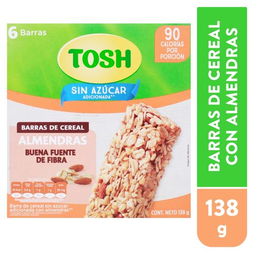 Barra Tosh Sin Azucar Almendra 138gr