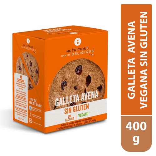 Galleta Nutritious Can Be Delicious Avena Vegana Sin Gluten - 40 g