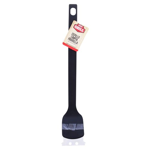 Cepillo P Bbq Mango Largo Con Espatula  16 Pulgadas