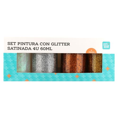 Pinturas con brillantina Pen Gear, satinada -4 uds/60ml