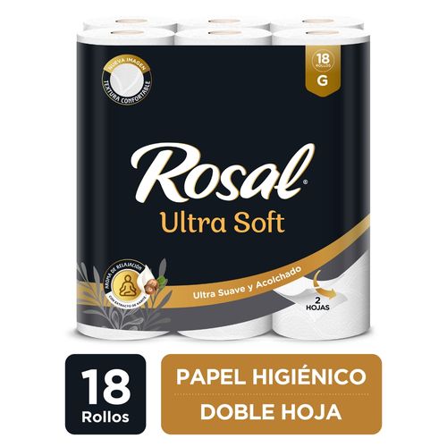 Papel Higiénico Rosal Black Edition, Doble Hoja - 18 Rollos