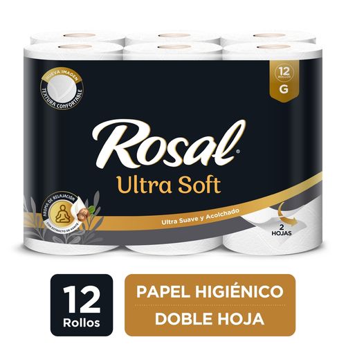 Papel Higiénico Rosal Black Edition, Doble Hoja - 12 Rollos