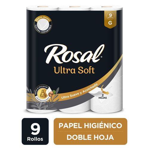 Papel Higiénico Rosal Black Edition, Doble Hoja - 9 Rollos