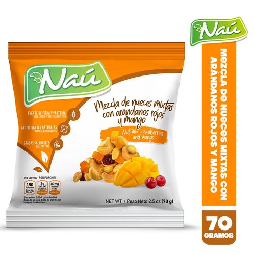 Mix Naú nueces arándanos y mango -70g