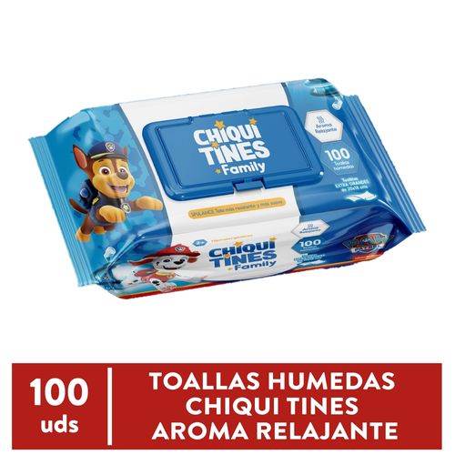 Toallas humedas Chiqui Tines, aroma relajante -100 uds