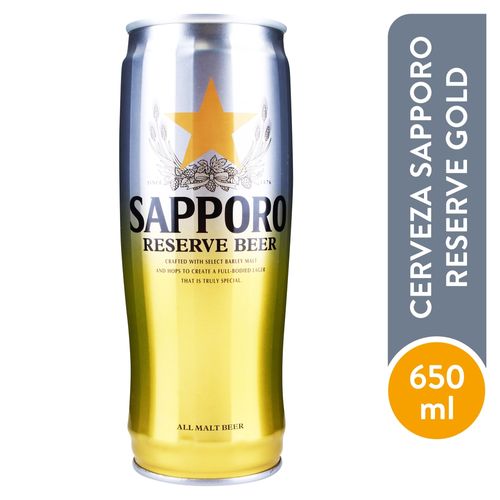 Sapporo Gold Reserve Lager Lata 650 Ml