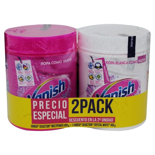 Quitamanchas Vanish en polvo blanco y rosa 2 pack - 450 g