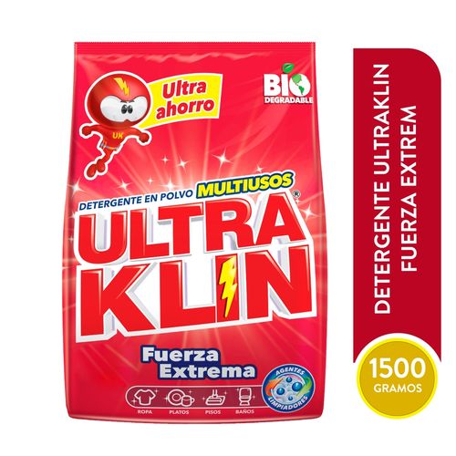 Detergente En Polvo Ultraklin Fuerza Extra - 15000 g