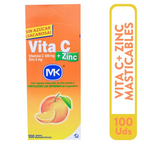 Vita C Zinc X 10 Tabletas Naranja