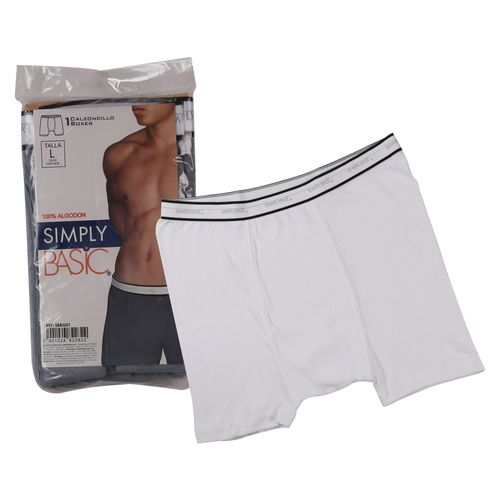 Boxer Simply Basic Para Caballero Color Blanco Talla M