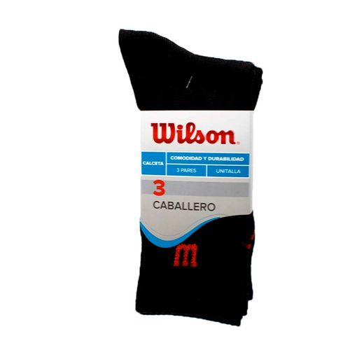 Pack 3 Calceta Wilson Caballero Negro Sin Felpa Modelo:B5835