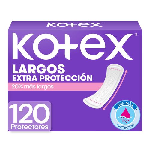 Protector diario Kotex largo extra proteccion caja - 120 Uds