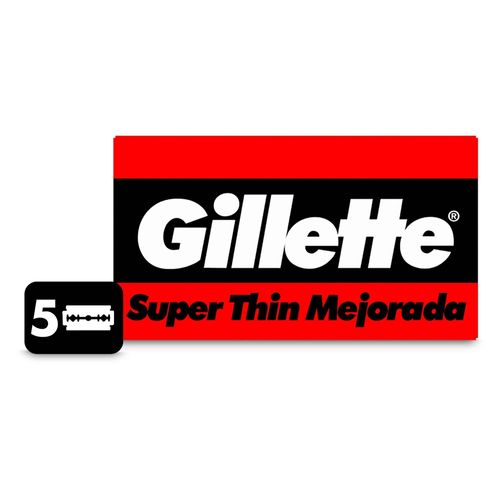 Hojas Para Afeitar Gillette SuperThin Mejorada Estuches con 5 hojas 20 Unidades