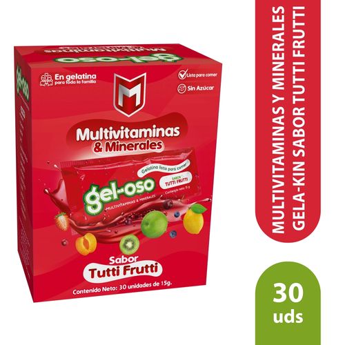 Gel Oso Vitamina Y Mineral Tuttifrutt 30