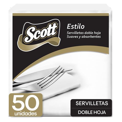 Servilletas Scott Estilo Blanca - 50 Unidades
