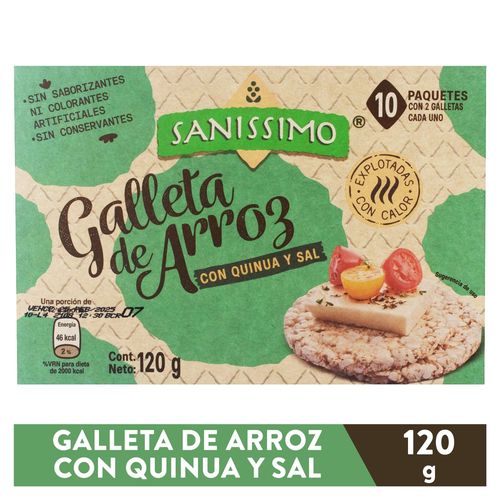 Galleta Sanissimo de Arroz Quinua con Sal 10 Unidades - 120 g