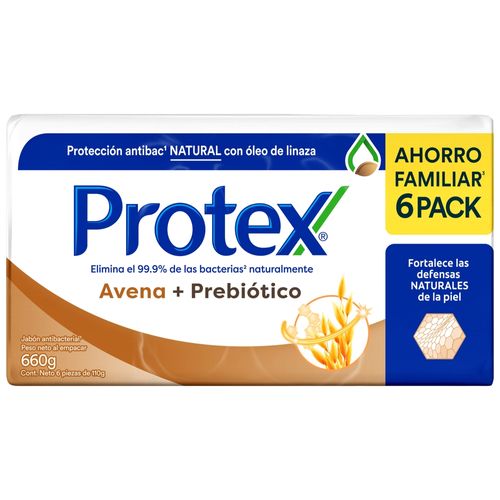 Jabón de Tocador Protex Antibacterial avena, 6 Pack -110 g