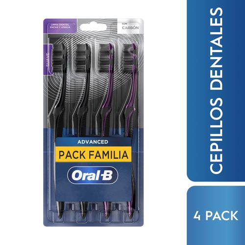 Cepillo de Dientes Oral-B Advanced 5 Acciones con Carbón -4 Uds