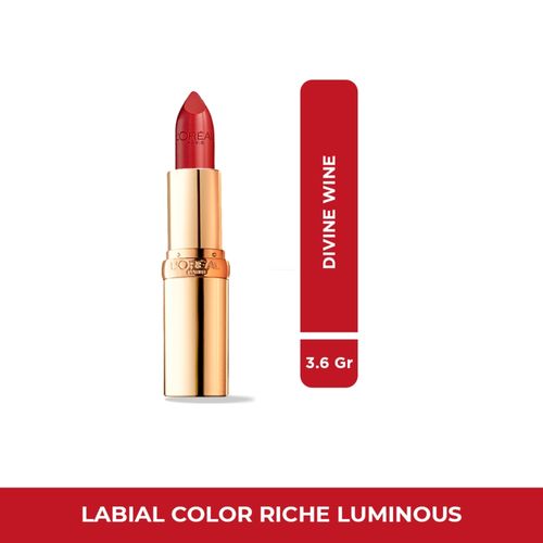 Labial L'óreal Paris en barra Color Riche Luminous 762 Divine Wine - 3,6 g