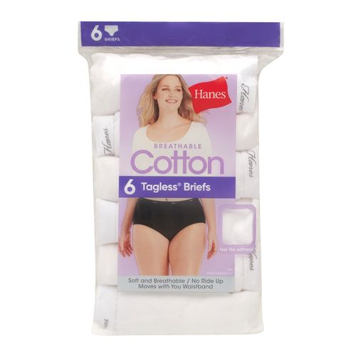 Panti Hanes, para Dama Cintura Alta, Algodón, 6 pack -Talla 8