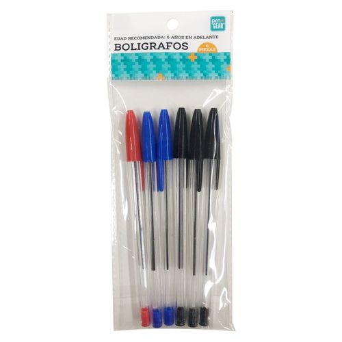 Bolígrafos Pen + Gear negro, azul y rojo - 6 Pzas