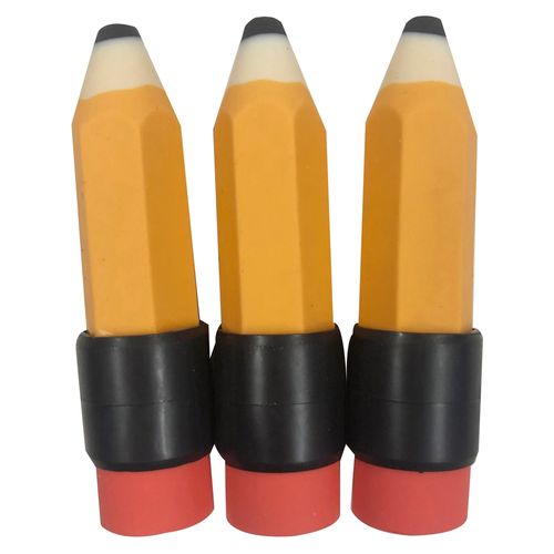 Borrador Pen + Gear con forma de lápiz - 3 Pzas