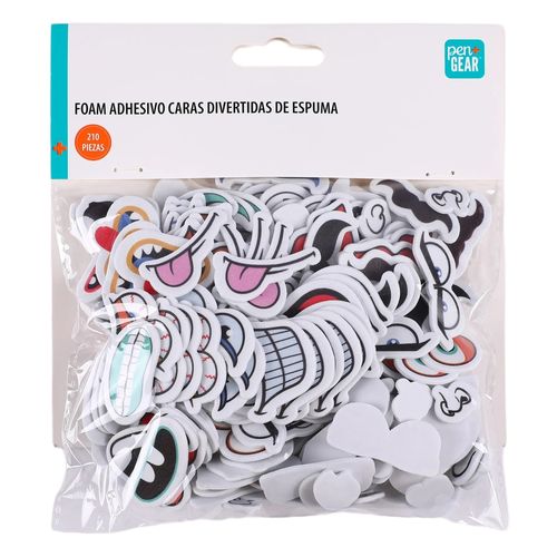Foam adhesivo Pen + Gear diseño caras divertidas de espuma - 210 Pzas