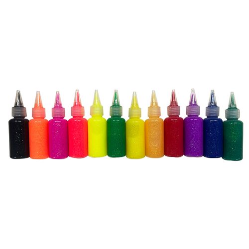 Kit glitter Pen + Gear para pintar - 12 Uds