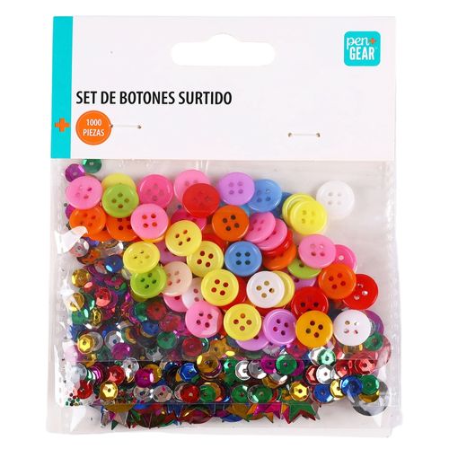Kit Pen + Gear botones para decoración colores surtidos - 1000 Pzas