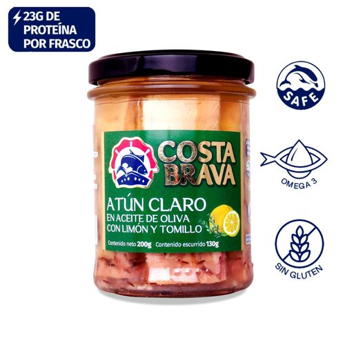 Filete de atún claro Costa Brava con limón y tomillo en aceite de oliva -200 g