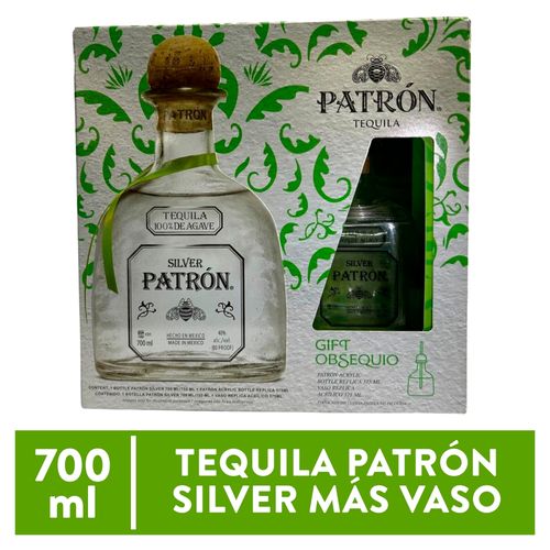 Tequila Patrón Silver más Vaso - 700 ml