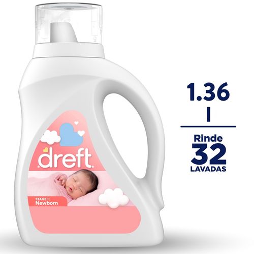 Detergente Liquido Dreft Newborn para Ropa de Bebé 32 Lavadas - 1,36 L