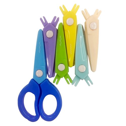 Tijeras Pen + Gear con patrones de corte cabezas intercambibles 7 Pzas - 6.5 pulgadas