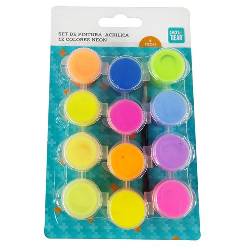 Pintura acrílica Pen + Gear colores neón - 12 Uds