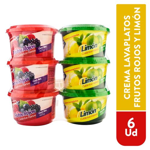 Lavaplatos Limon Frut Rojos Marca Supermax - 6 Pack