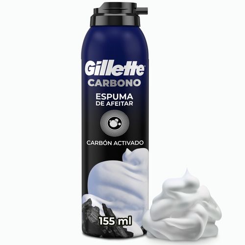 Espuma de Afeitar Gillette, Carbono para Usar con Máquina de Afeitar, 155mL