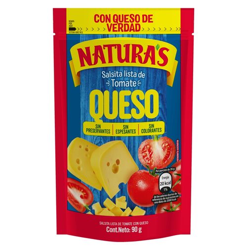 Salsa Tomate Naturas Con Queso - 90g