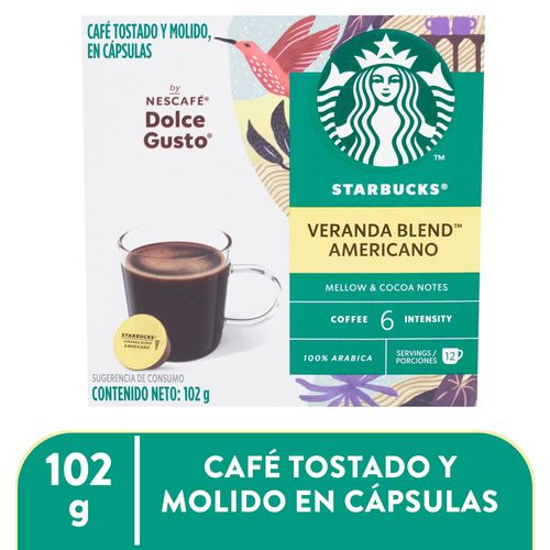 STARBUCKS by NESCAFÉ Dolce Gusto Americano Veranda Tueste Suave Caja 12 Cápsulas