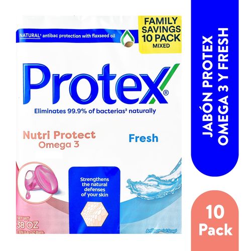 Jabon Protex Omega Y Fresh 10Pack 1100Gr