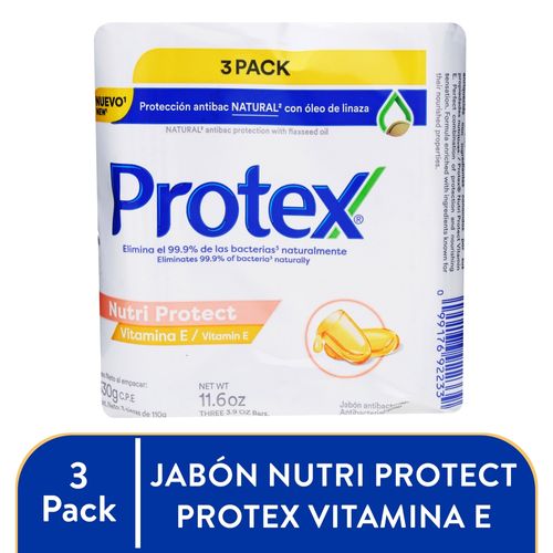 Jabon Corporal Protex Nutri Protect Vitamina E 110 g 3 Pack