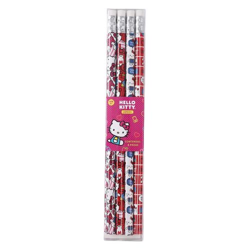 Lápices Hello Kitty grafito con diseños -8 pzas